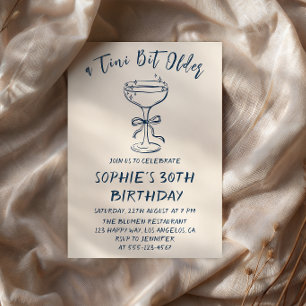 Elegant Cocktail A Tini Bit Older 30th Birthday Invitation
