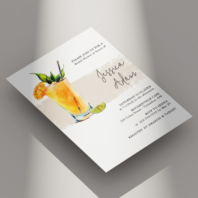 Elegant Cocktail Bridal Shower Invitation (Elegant Cocktail Bridal Shower Invitation Personalized)