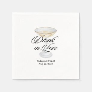 Elegant Cocktail Drunk in Love Wedding Napkin