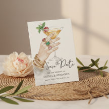 Elegant Cocktail Save the Date Wedding Invitation