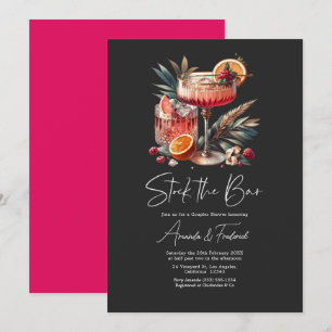 Elegant Cocktail Stock the Bar Couples Shower Invitation
