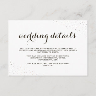Elegant Cocoa and White with Dots Wedding Details Enclosure Card