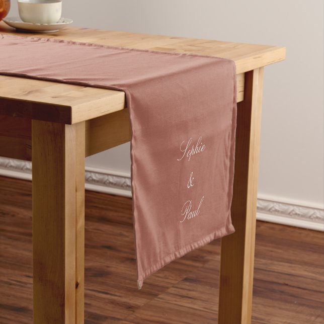Elegant Cocoa Sienna Wedding Table Runner (In Situ)