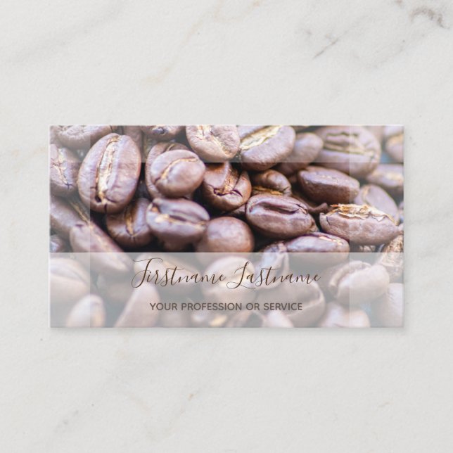 Elegant coffee beans Barista and Coffee fellows Business Card (Front)
