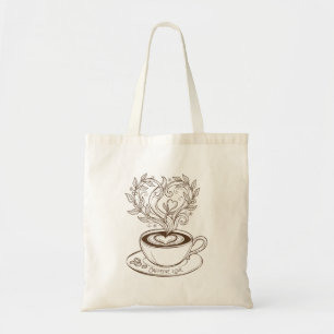Elegant Coffee Heart Latte Art - Caffeine Love Des Tote Bag