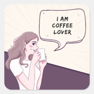 Elegant Coffee Lover Sticker   coffee is my love 