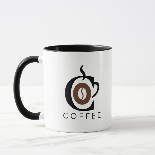 Elegant Coffee Monogram Mug (Left)