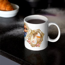 Elegant Coffee Mug with Classic Gold Frame - Desig