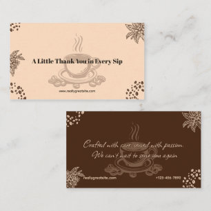 Elegant Coffee Thank You Card Warm Brown