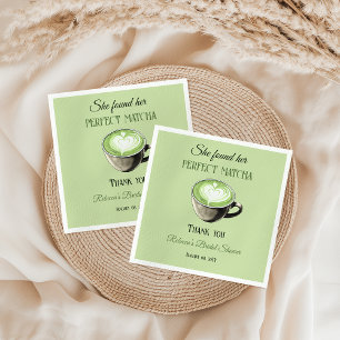 Elegant Coffee Theme Perfect Matcha Bridal Shower Napkin