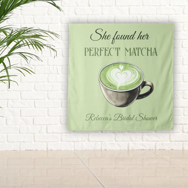 Elegant Coffee Theme Perfect Matcha Bridal Shower Tapestry (Creator Uploaded)