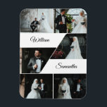 Elegant Collage Keepsake Wedding Magnet<br><div class="desc">Create a lasting memory of your special day with this personalised wedding magnet. Featuring six custom photo slots and the names of the bride and groom displayed elegantly in the centre, this collage design is perfect for wedding favours, save the dates, or thank you gifts for guests. With space for...</div>