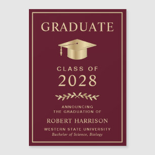 Elegant College Burgundy Gold Graduation