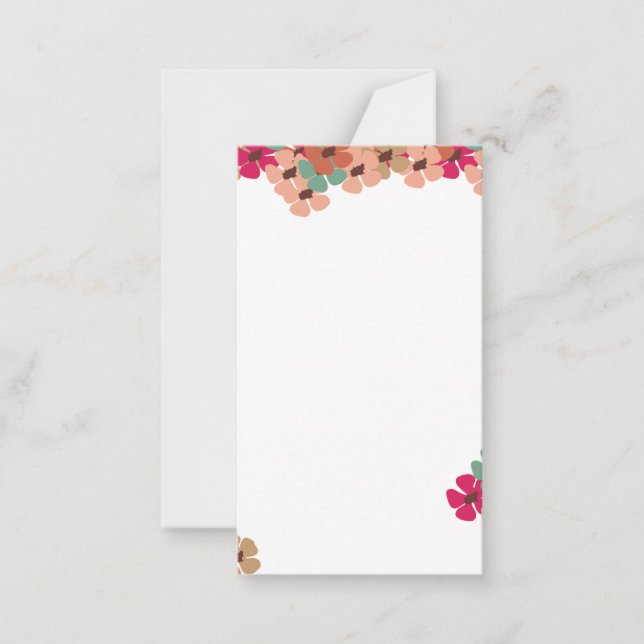 Elegant Colored Floral Greeting Card (Front)