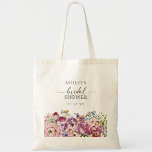 Elegant Colorful Floral Wildflower Bridal Shower Tote Bag
