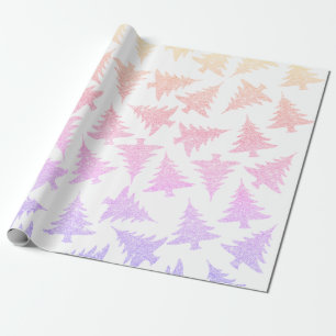 Elegant Colorful Holographic Christmas Pattern Wrapping Paper