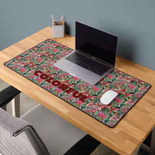 Elegant Colorful Leave Pattern Desk Mat