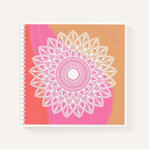 Elegant Colorful Mandala Floral Bohemian Notebook