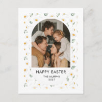 Elegant Colorful Oval Floral Easter Family Photo