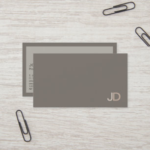 Elegant Colors Modern Professional Monogram Plain Business Card