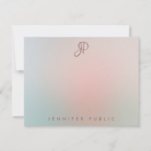 Elegant Colors Script Monogrammed Modern Simple Card