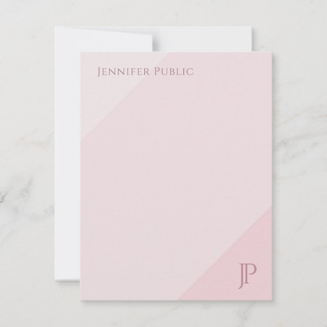 Elegant Colour Harmony Monogram Simple Modern Card (Front)