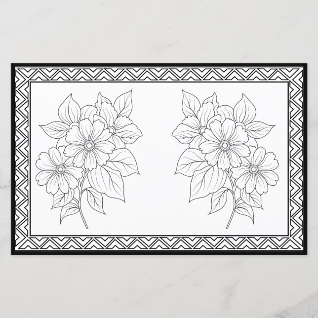 Elegant Colour Your Own Personalised Stationery  (Front)