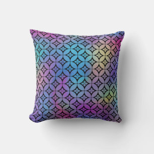 Elegant Colourful Abstract Floral Circles Pattern Cushion
