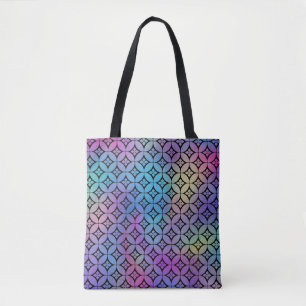 Elegant Colourful Abstract Floral Circles Pattern Tote Bag