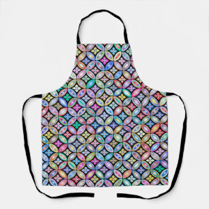 Elegant Colourful Abstract Stained Glass Pattern Apron