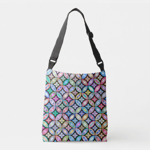 Elegant Colourful Abstract Stained Glass Pattern Crossbody Bag