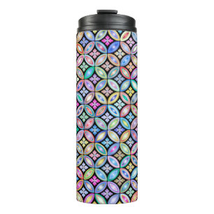 Elegant Colourful Abstract Stained Glass Pattern Thermal Tumbler