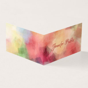 Elegant Colourful Abstract Template Hand Script To Business Card