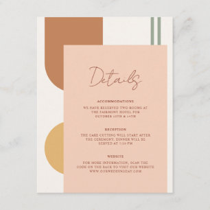 Elegant Colourful Arches Wedding Details QR Code Enclosure Card