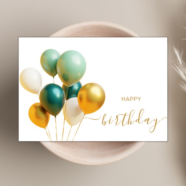 Elegant Colourful Balloons Modern Happy Birthday Card (Creator Uploaded)