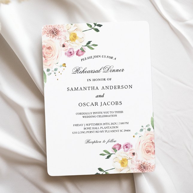 Elegant Colourful Beauty Flowers & Gold Drops Invitation (Creator Uploaded)