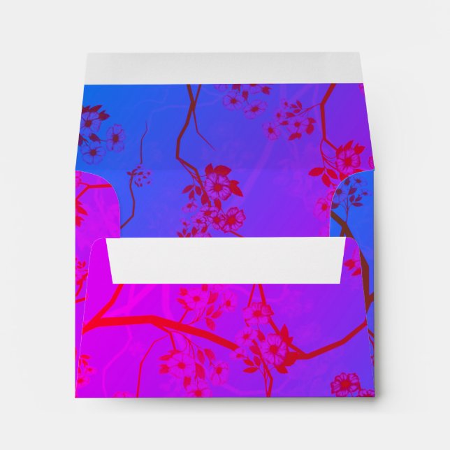 Elegant Colourful Cherry Blossoms Envelope (Back (Bottom))