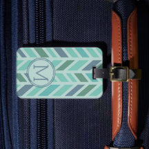 Elegant Colourful Chevron Pattern With Monogram