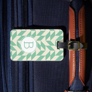 Elegant Colourful Chevron Pattern With Monogram Luggage Tag