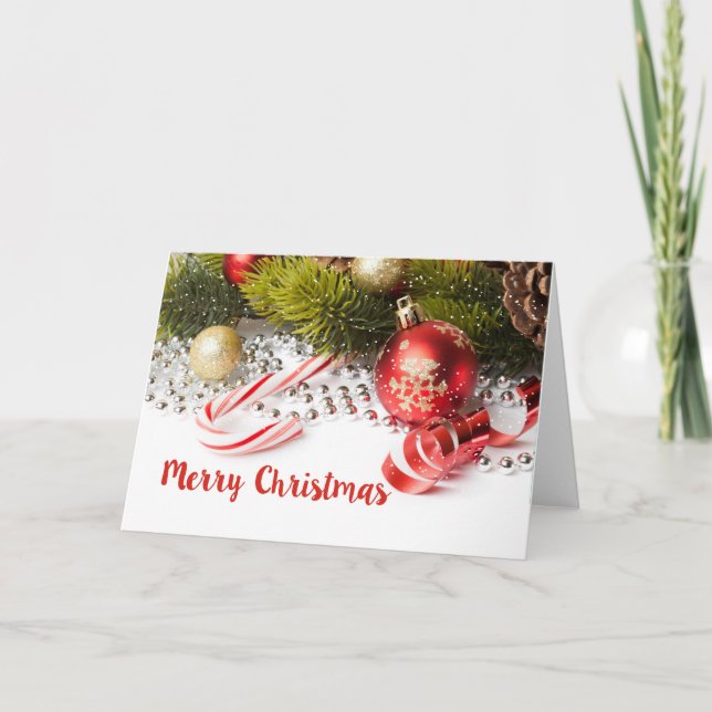 Elegant Colourful Christmas Arraignments Holiday Card (Front)