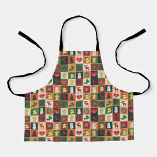 Elegant Colourful Christmas Pattern Apron