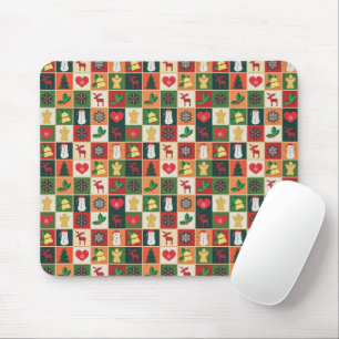Elegant Colourful Christmas Pattern Mousepad