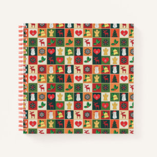 Elegant Colourful Christmas Pattern Notebook