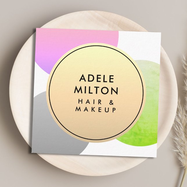 Elegant Colourful Circles Beauty Square Business Card (Creator Uploaded)