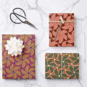 Elegant Colourful Concentric Circle Pattern Wrapping Paper Sheet