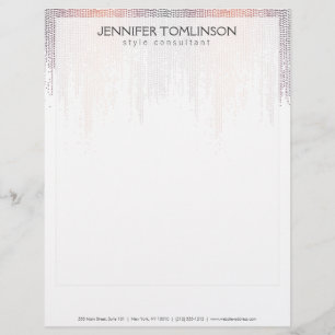Elegant Colourful Confetti Rain Pattern Personalized Letterhead