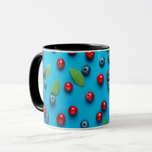 Elegant Colourful Cute Sweet Blueberry Pattern Mug