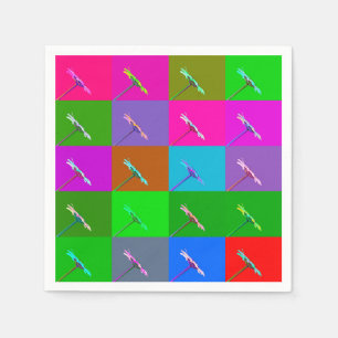 Elegant Colourful Daisy Squares, Fun Floral Napkin