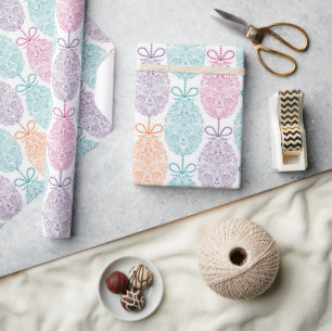 Elegant Colourful Easter Egg Pattern   Holidays Wrapping Paper