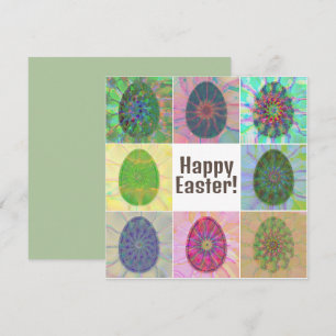 Elegant Colourful Eggs Abstract Art Easter Card